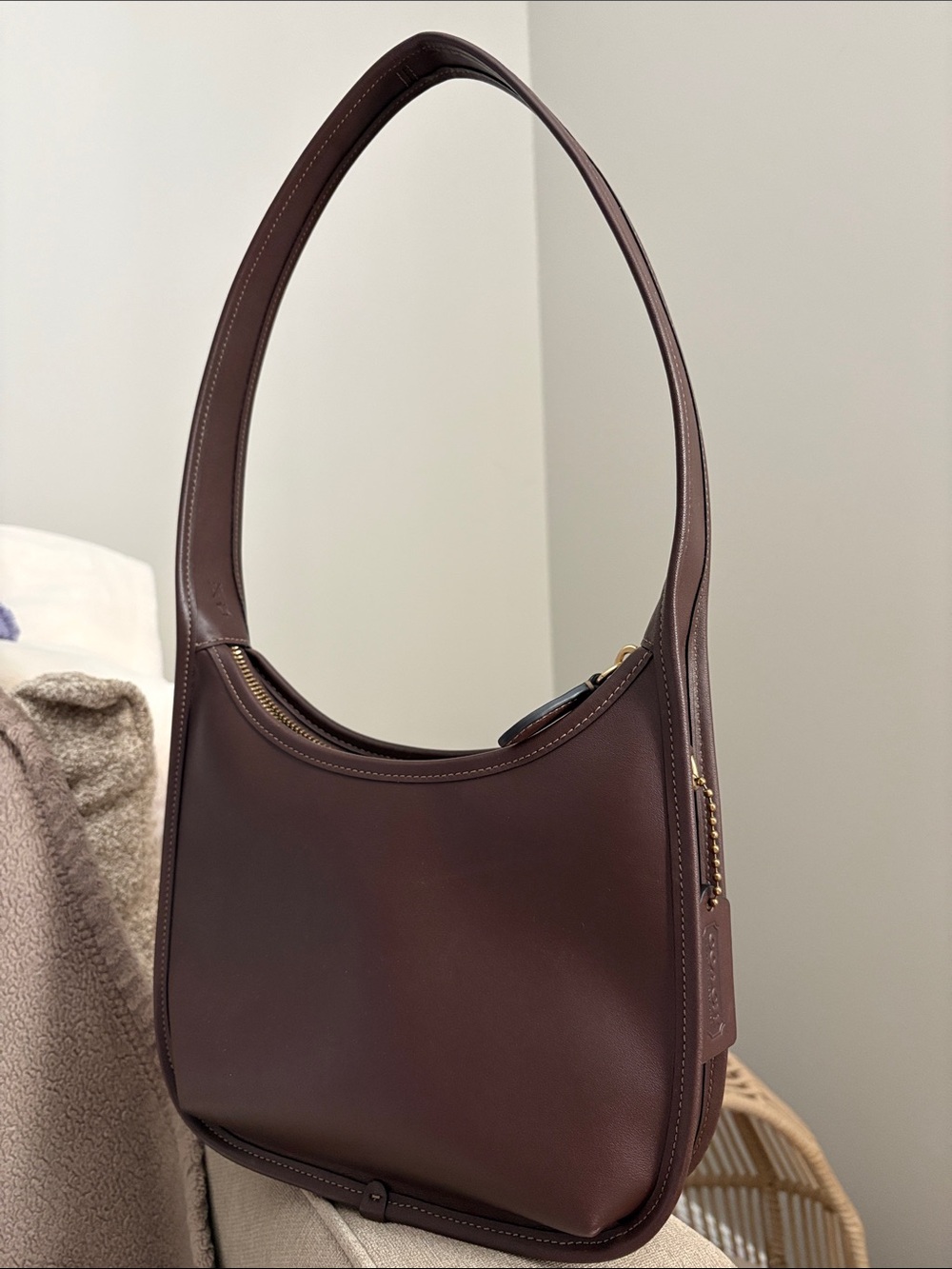 Coach Curve Zip Bag in Maple with Brass Hardware